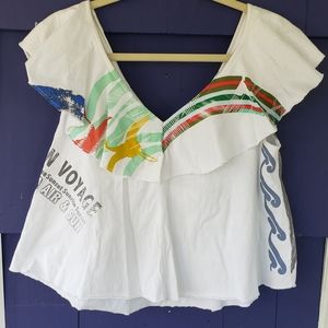 Akemi + Kin Anthro flouncy Beach wear Tshirt